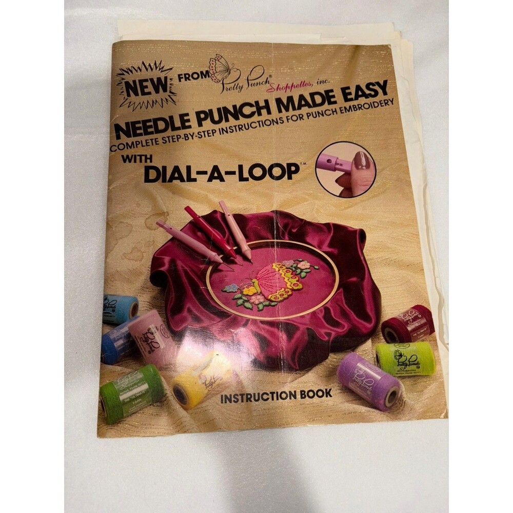 Vintage 1983 Needle Punch Instruction Booklet Dial A Loop Embroidery